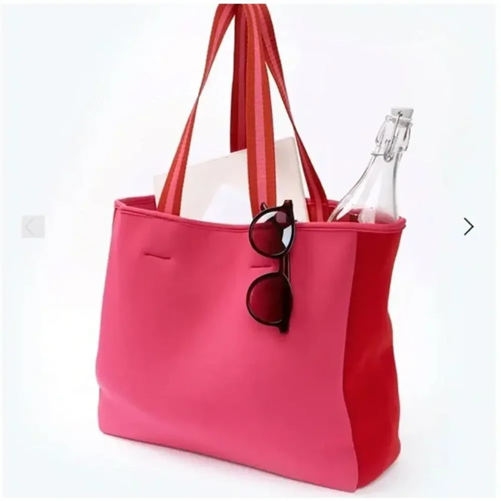 Summersalt Neoprene Tote Pink Red